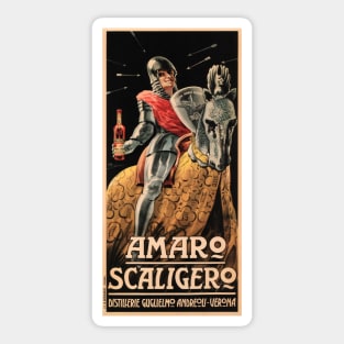 AMARO SCALIGERO by Attilio Bresciani Vintage Italian Liqueur Wine Advertisement Sticker